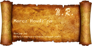 Mercz Rovéna névjegykártya
